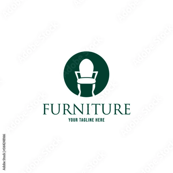 Fototapeta Furniture Logo Template. Simple minimalist furniture interior logo design with flat vector graphics 