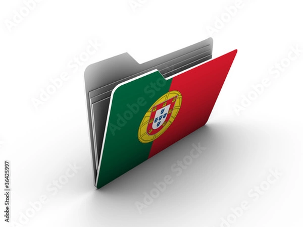 Fototapeta folder icon with flag of portugal