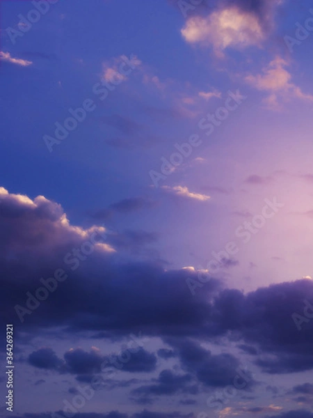 Obraz Dramatic sky background with purple clouds.