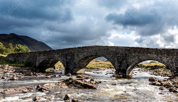 Obraz Sligachan Old Bridge on the Isle of Skye, Scotland.