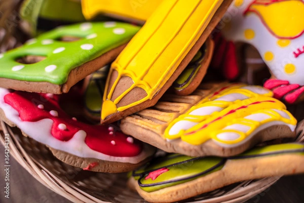 Obraz Multi-colored pastel easter cookies