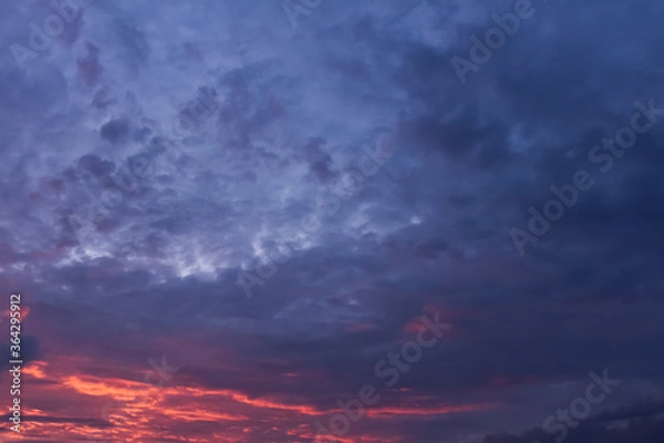 Obraz Summer sunset on a blue sky