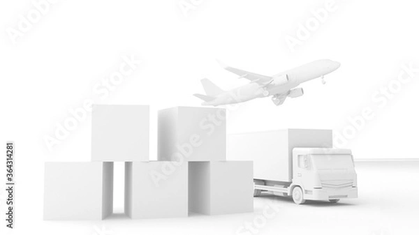 Obraz 3d cargo transport concept global world air