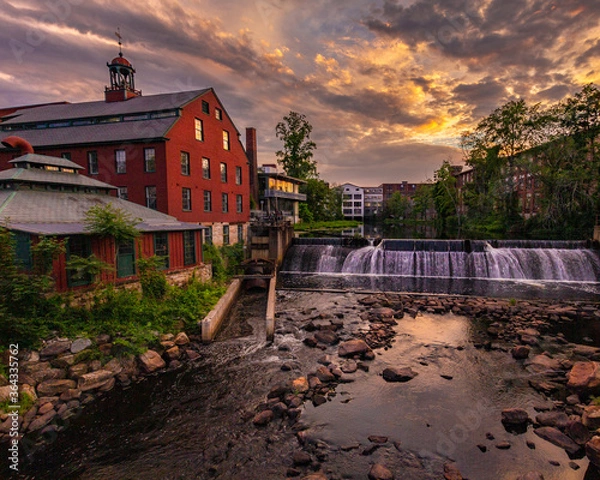 Obraz New England mill at sunset