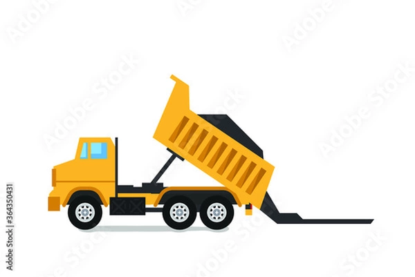 Obraz Mining Dumper Truck isolated on white (Yellow Mining Dumper Truck)