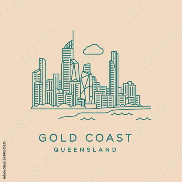 Fototapeta Gold Coast line icon