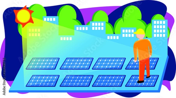 Obraz solar cell energy construction