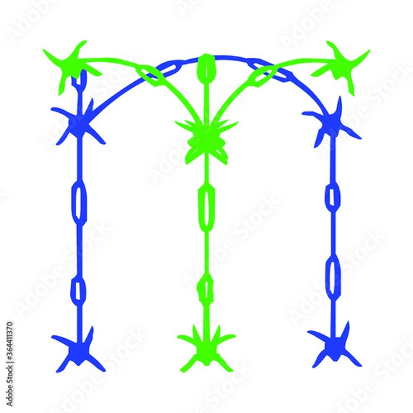 Fototapeta green wire frame