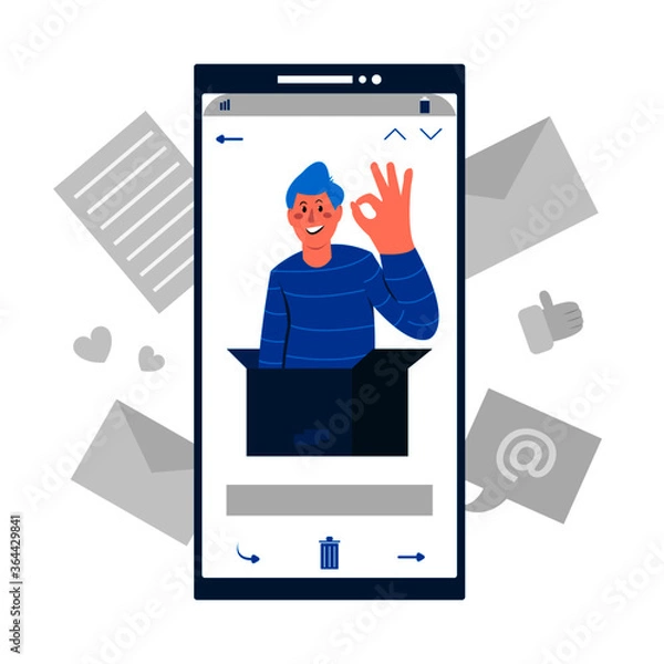 Obraz Vector mobile marketing concept illustration