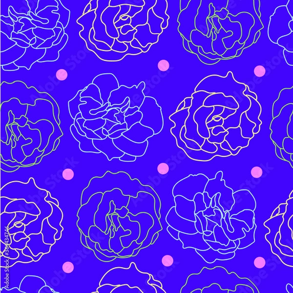 Obraz Vector Flowers seamless pattern design. Perfect for decorative projects and fabrics.