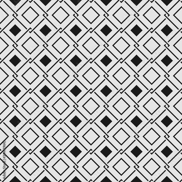 Fototapeta Seamless abstract geometric pattern of tile. With elements of weave and rhombuses.
