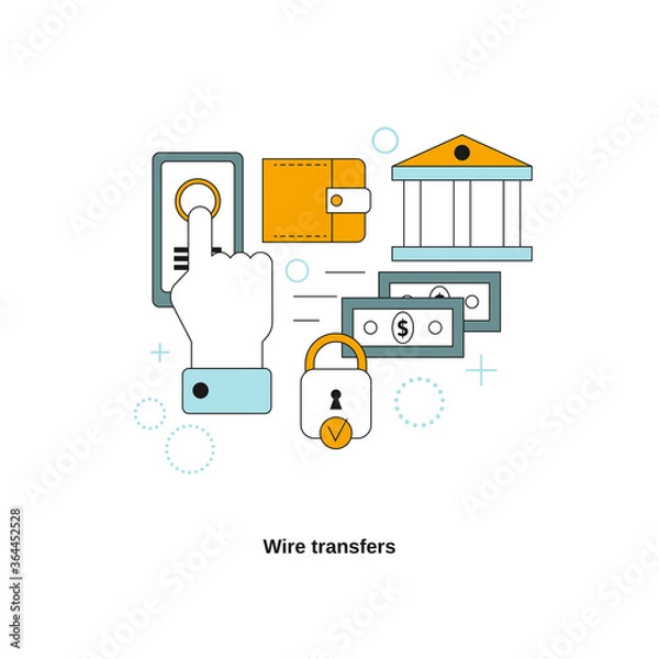 Fototapeta Wire transfers concept.