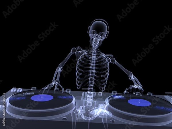 Obraz Skeleton DJ X-ray
