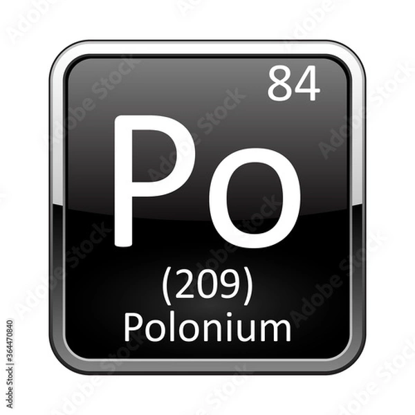 Fototapeta The periodic table element Polonium. Vector illustration
