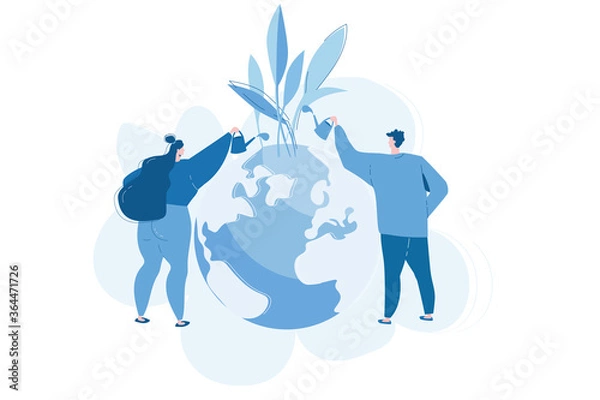 Fototapeta Earth day, save the planet, save energy,  Vector illustration for web banner, infographics, mobile. 