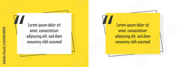 Obraz Quote template with trendy style. Comma, Note, message and comment. Vector eps illustration