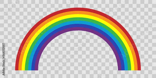 Fototapeta Rainbow arc shape, half circle, bright spectrum colors. Vector illustration