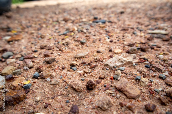 Obraz Red cobblestone road surface background