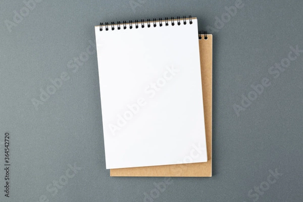 Fototapeta Craft spiral open notebook.
