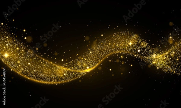 Fototapeta Gold glitter wave