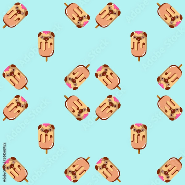 Fototapeta seamless pattern with funny cartoon faces