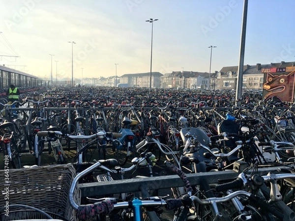 Obraz bicycles in amsterdam
