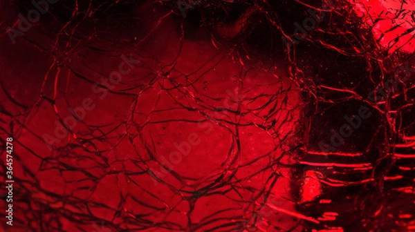 Obraz Cracked red glass texture, background