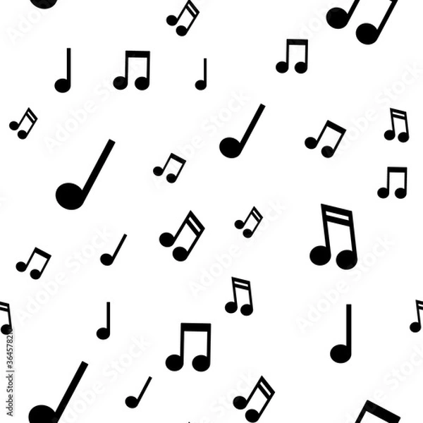 Fototapeta Musical notes seamless pattern. Music note texture background.