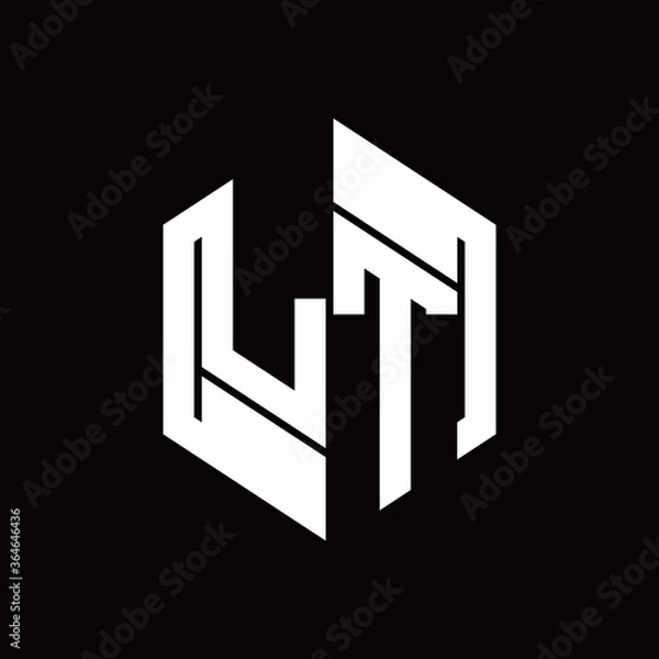 Obraz LT Logo monogram with hexagon inside the shape design template