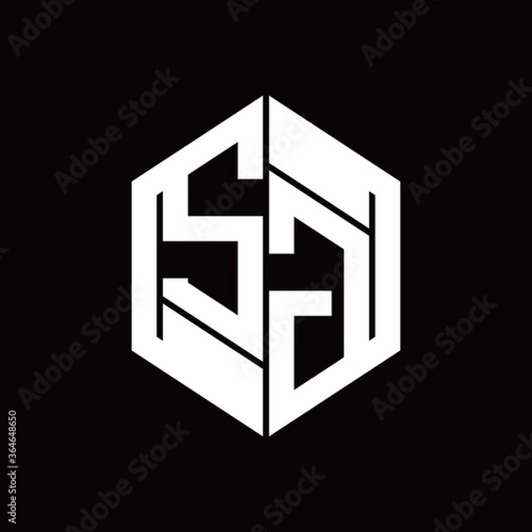 Obraz SG Logo monogram with hexagon inside the shape design template
