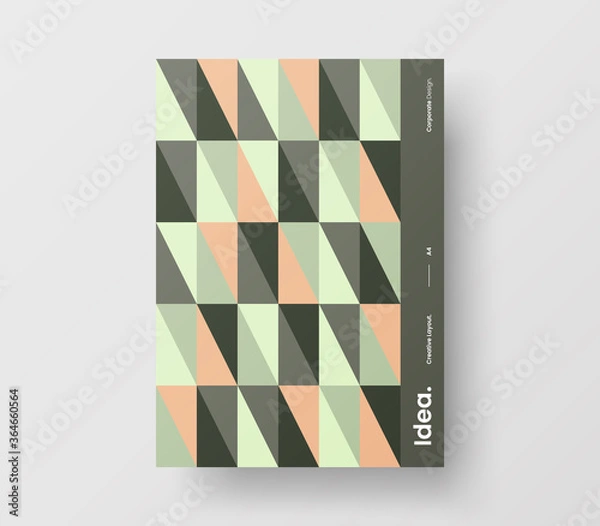 Fototapeta Amazing business presentation vector A4 vertical orientation front page mock up. Modern corporate report cover abstract geometric illustration design layout. Company identity brochure template.