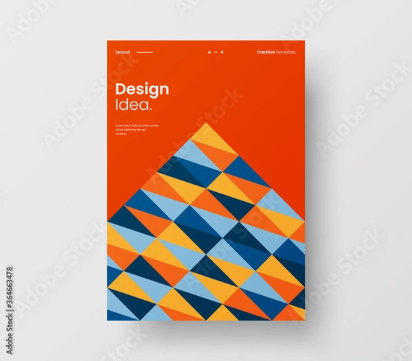 Fototapeta Amazing business presentation vector A4 vertical orientation front page mock up. Modern corporate report cover abstract geometric illustration design layout. Company identity brochure template.