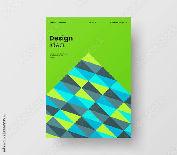 Fototapeta Amazing business presentation vector A4 vertical orientation front page mock up. Modern corporate report cover abstract geometric illustration design layout. Company identity brochure template.