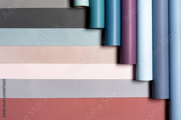 Fototapeta Rolls of colored wrapping paper 