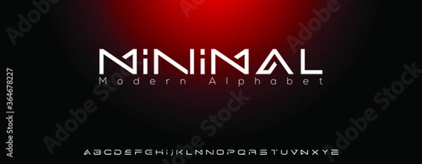Fototapeta Modern minimal font for personal and business use. Capital sport alphabets and game fonts. Creative letter in white color.