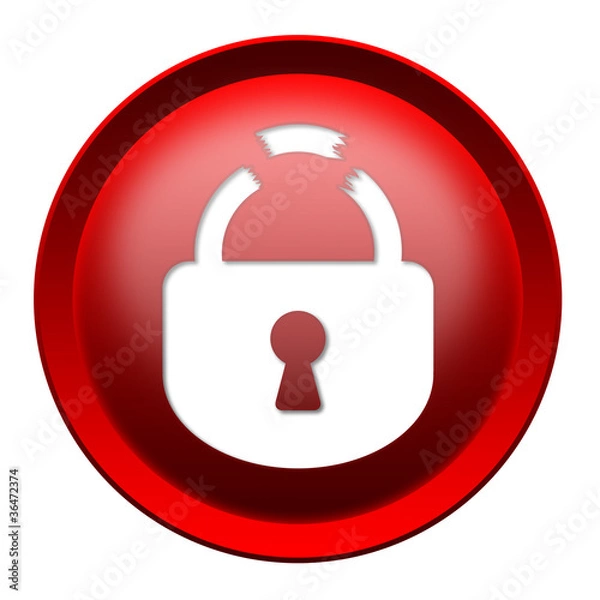 Obraz Broken lock button