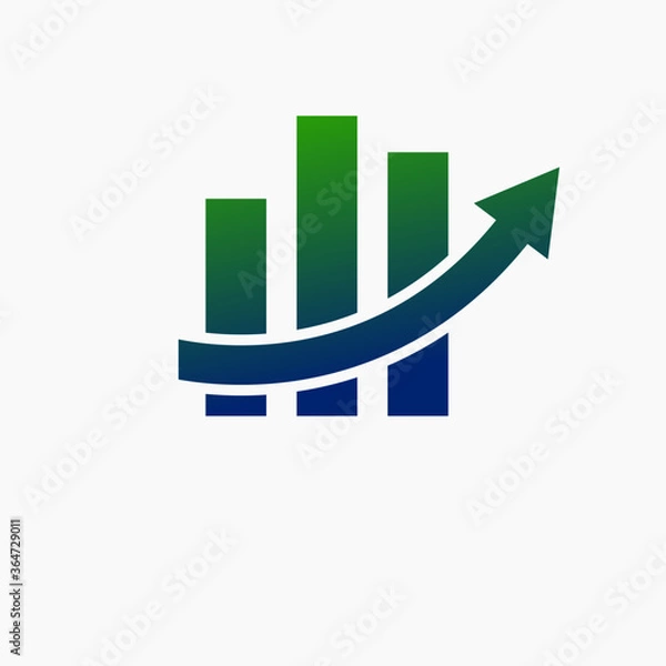 Fototapeta finance logo. modern eye catching logo with blue and Green