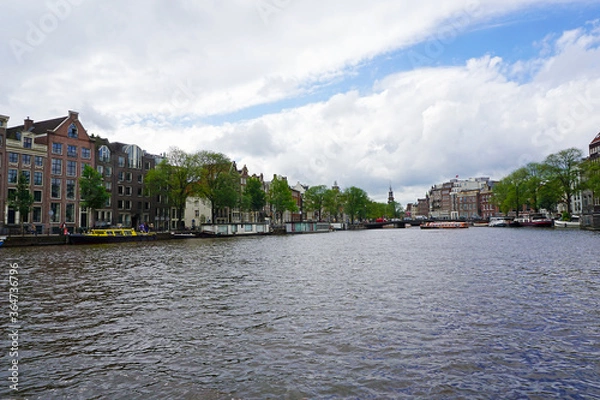 Fototapeta Holland, Amsterdam, city views, navigation channels and monuments
