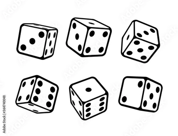 Fototapeta Game dice isometric icons set isolated vector illustration