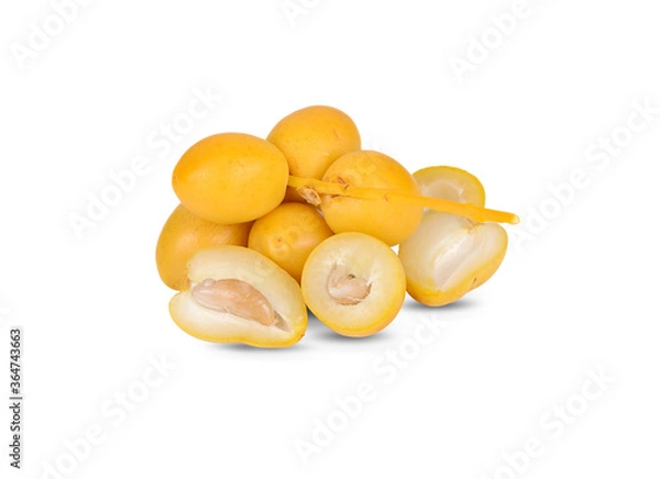 Obraz whole fresh Barhee/Barhi dates fruit on white background
