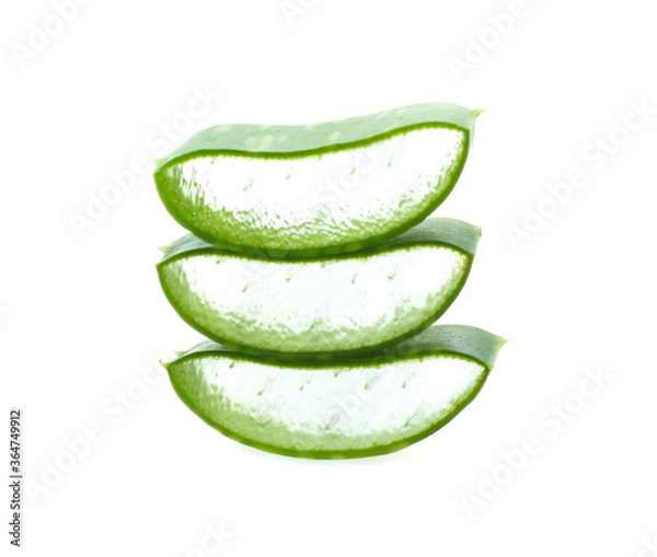 Fototapeta Aloe sliced, isolated on a white background