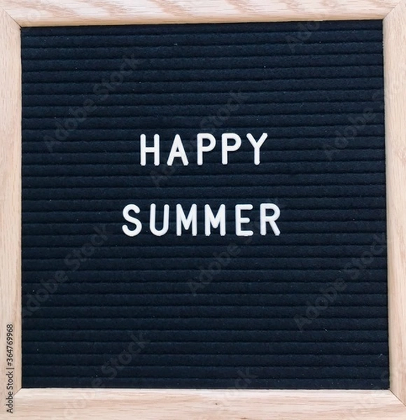 Fototapeta word board letters note inspirational quote morning message words to live by on sign personal note hopeful come back soon happy summer sun note