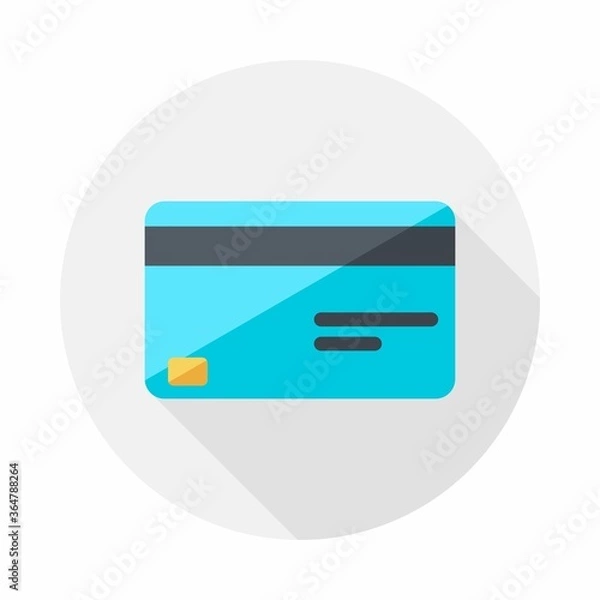 Fototapeta Credit card icon vector isolated. Flat style vector illustration.