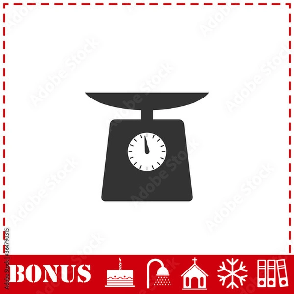 Obraz Weight scale icon flat