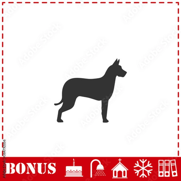 Obraz Dog icon flat