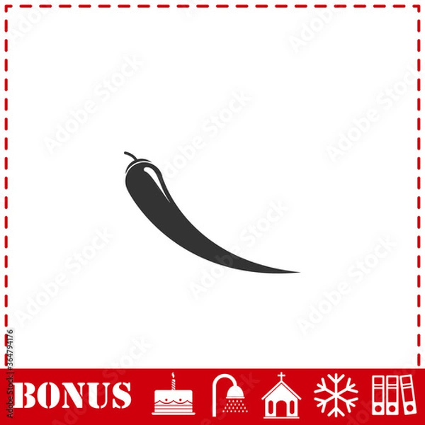 Fototapeta Chilli pepper icon flat