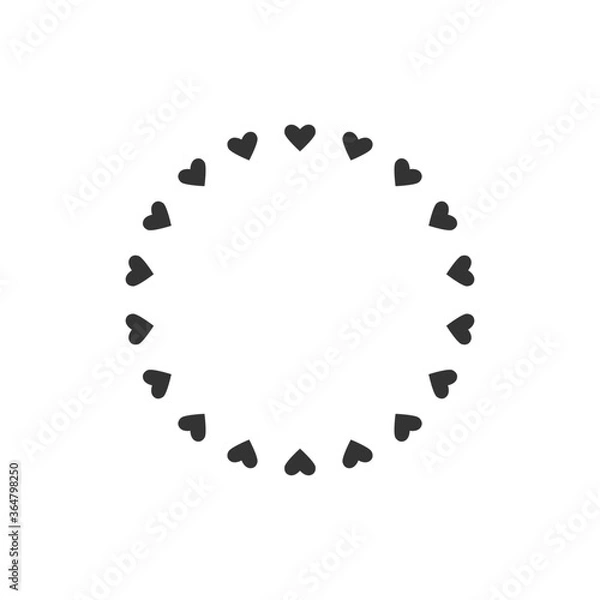 Obraz heart shaped circle, empty circle icon with hearts, vector illustration
