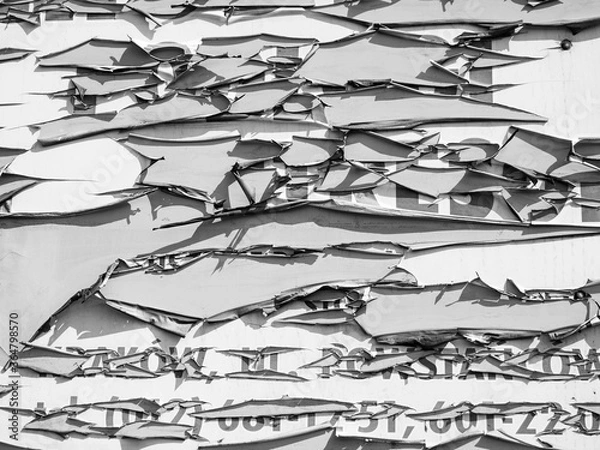 Obraz Background torn poster, torn paper background. Old grunge ripped torn vintage posters creased crumpled paper surface texture background