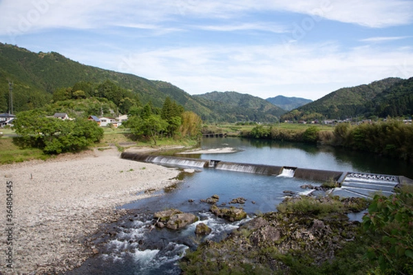 Obraz 四万十川 一斗俵沈下橋 -現存最古の四万十川沈下橋-