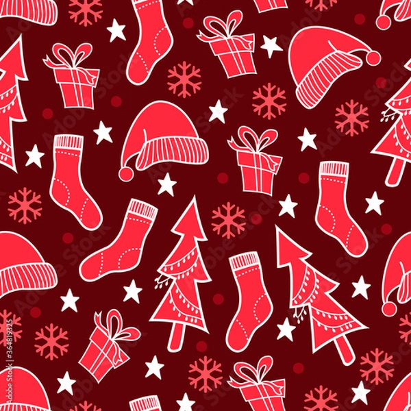 Fototapeta vector christmas pattern
